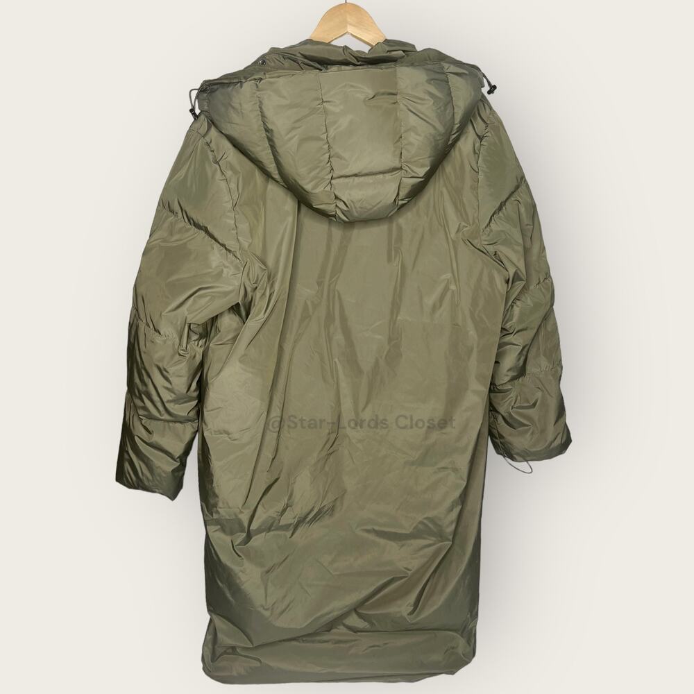 Jenni Kayne Down Long Puffer Coat | XXL Plus Size | Green Feather Winter Jacket - Picture 11 of 12